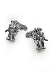 The Savile Row Company Silver Rhodium Plated Robot Cufflinks - Image 1 of 2