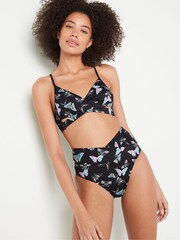 Victoria's Secret PINK Dark Charcoal Grey Butterfly Cross Over Bikini Bottom - Image 1 of 4