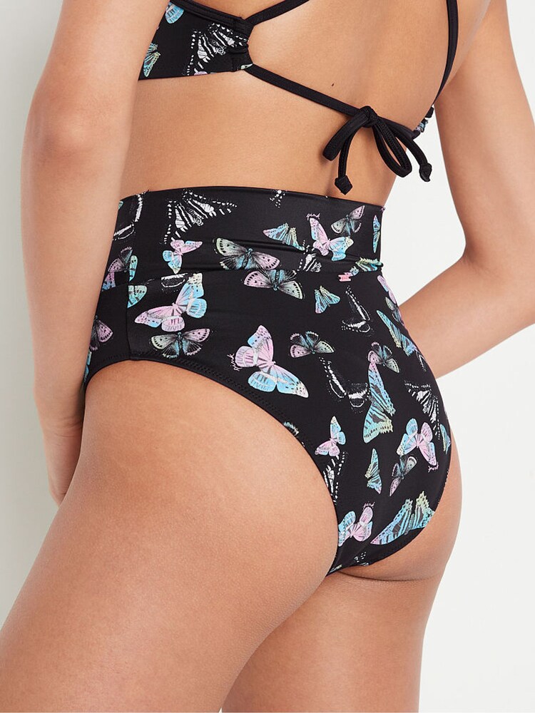 Victoria's Secret PINK Dark Charcoal Grey Butterfly Cross Over Bikini Bottom - Image 2 of 4