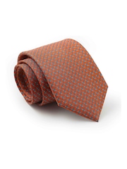Kahel - The Savile Row Company Red Chain Link Pure Silk Tie - Larawan 1 ng 2