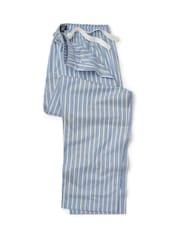 The Savile Row Company Blue Wide Stripe Cotton Pyjama Bottoms - Larawan 3 ng 4