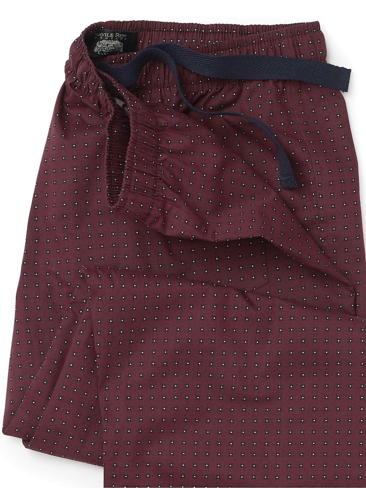 The Savile Row Company Red Foulard Print Cotton Pyjama Bottoms - 2şəkildən 2 şəkil