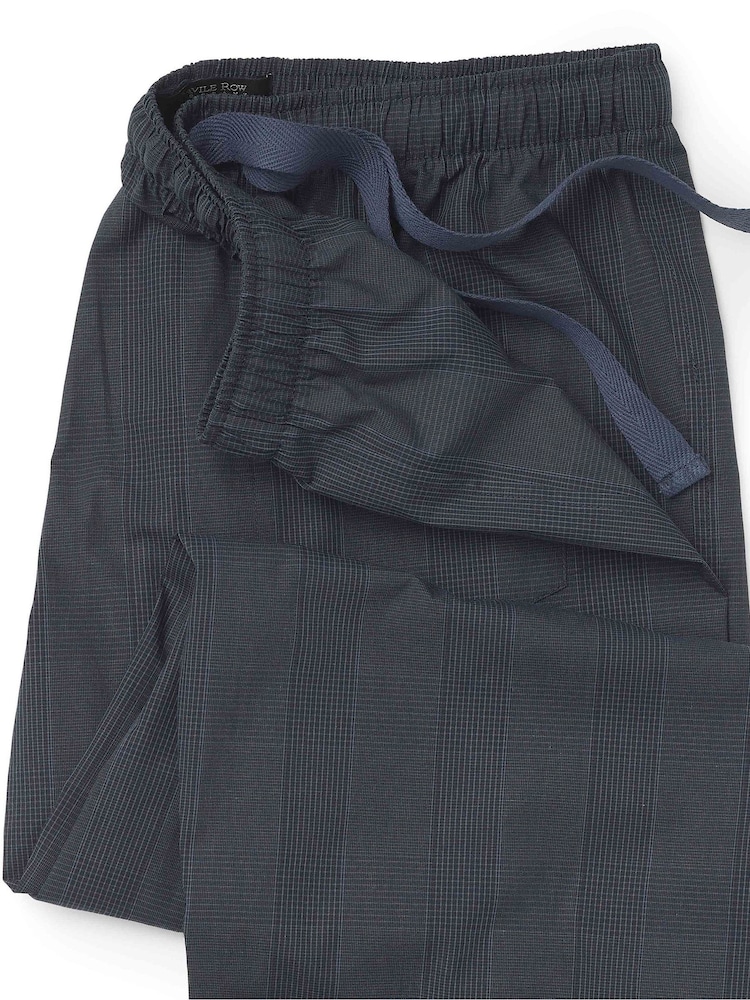 The Savile Row Company Blue Check Cotton Pyjama Bottoms - Image 2 of 2