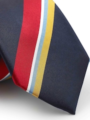 Blau - The Savile Row Company Blue Variegated Stripe Pure Silk Tie - Bild 2 von 2