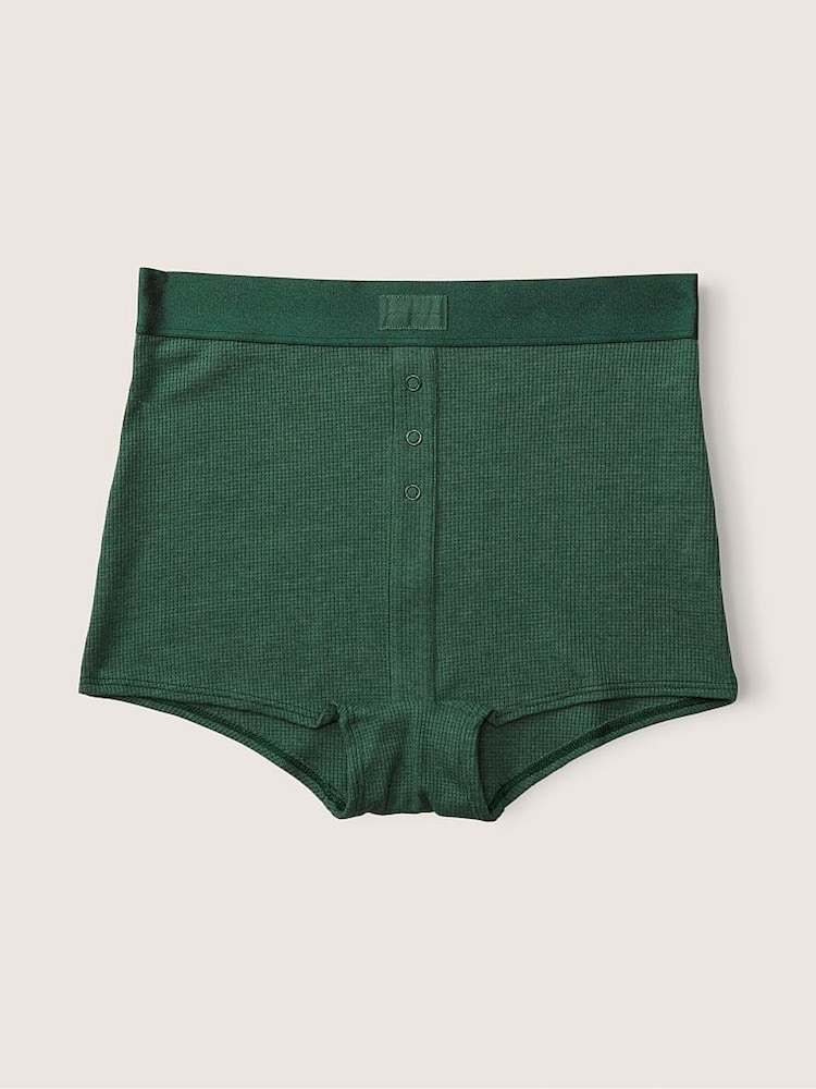 Victoria's Secret PINK Satin Green High Waist Boyshort Knickers - Image 1 of 1