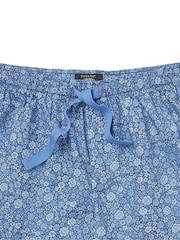 The Savile Row Company Blue Floral Cotton Pyjama Shorts - 4şəkildən 4 şəkil
