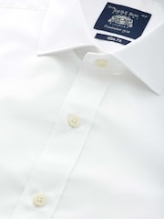 The Savile Row Company Cotton Poplin Slim Fit Single Cuff Formal White Shirt - Bild 2 av 3