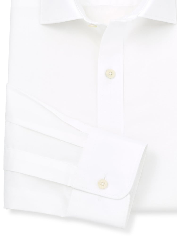 The Savile Row Company Cotton Poplin Slim Fit Single Cuff Formal White Shirt - Bild 3 av 3