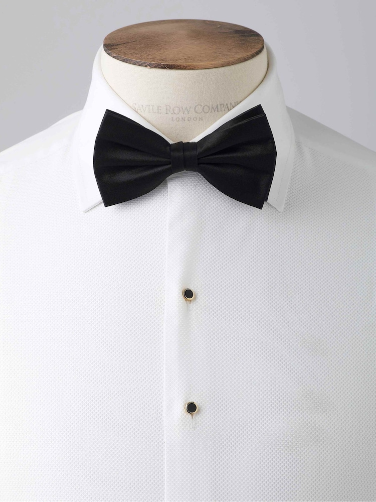 The Savile Row Company Ready Tied Pure Silk Bow Black Tie - 4şəkildən 2 şəkil