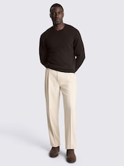 Brūna krāsa - MOSS Merino Wool Crew Neck Jumper - Attēls 2 no 4