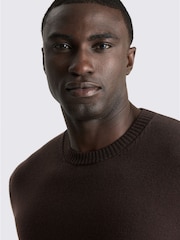 Brūna krāsa - MOSS Merino Wool Crew Neck Jumper - Attēls 3 no 4