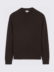 Brūna krāsa - MOSS Merino Wool Crew Neck Jumper - Attēls 4 no 4
