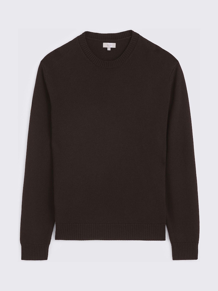 Brūna krāsa - MOSS Merino Wool Crew Neck Jumper - Attēls 4 no 4