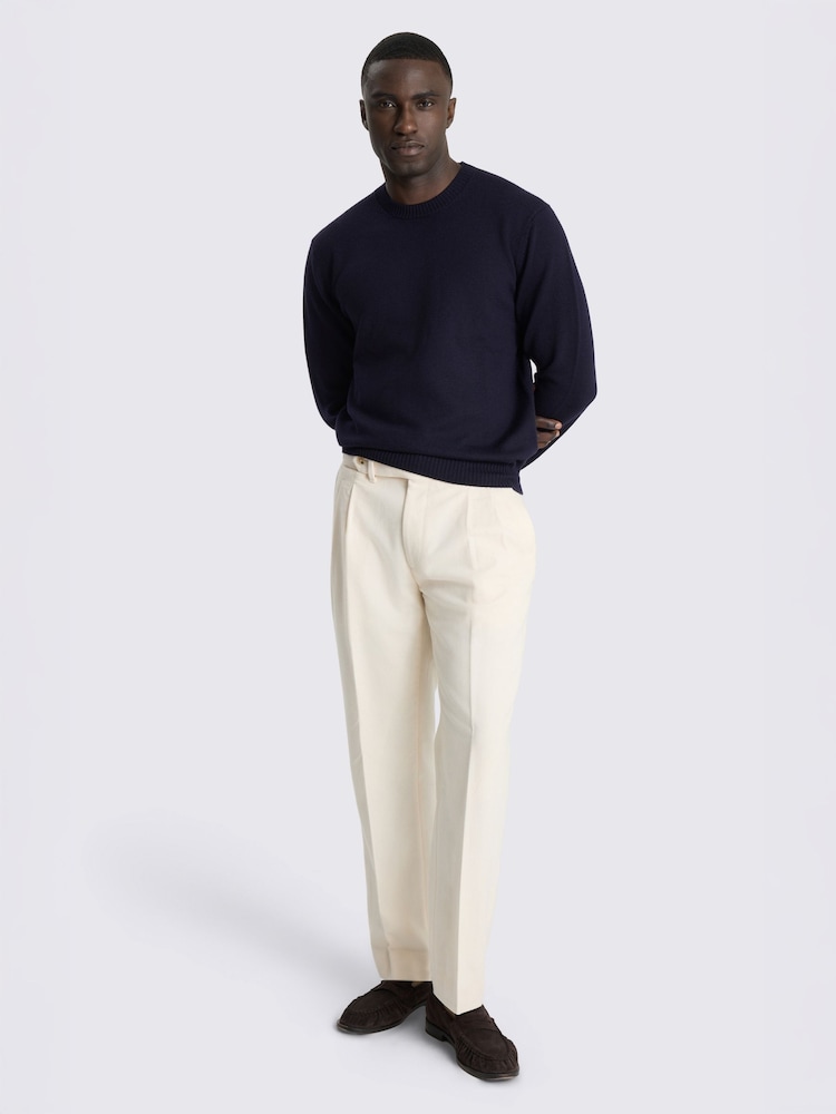 Zils - MOSS Merino Wool Crew Neck Jumper - Attēls 2 no 4