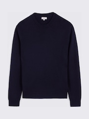 Zils - MOSS Merino Wool Crew Neck Jumper - Attēls 4 no 4