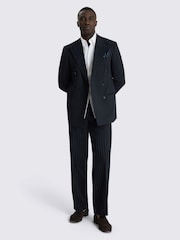 MOSS Blue Relaxed Fit Stripe Suit Jacket - Image 2 of 5
