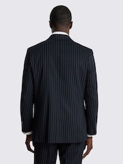 MOSS Blue Relaxed Fit Stripe Suit Jacket - Image 3 of 5