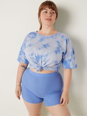 Victoria's Secret PINK Cornflower Tie Dye Blue Cotton Brief Short Pyjamas - Image 1 of 4