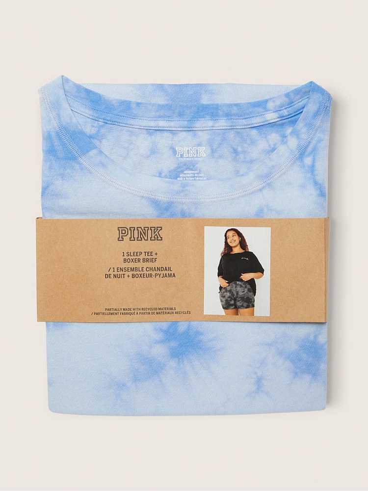 Victoria's Secret PINK Cornflower Tie Dye Blue Cotton Brief Short Pyjamas - Image 4 of 4 Victoria's Secret PINK Cornflower Tie Dye Blue Cotton Brief Short Pyjamas - Image 4 of 4