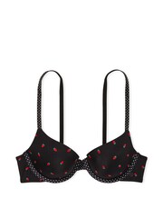 Victoria's Secret Black Strawberry Print Lightly Lined TShirt Demi Bra - Image 3 of 3