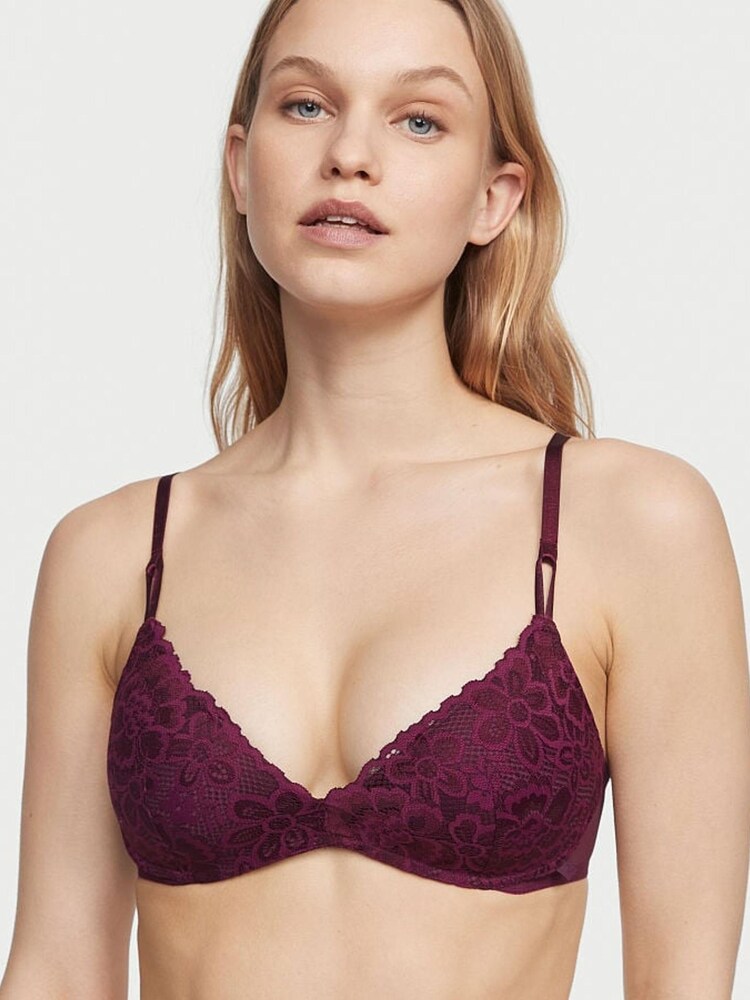 Victoria's Secret Kir Red Lace Non Wired Push Up Bra - Image 1 of 3