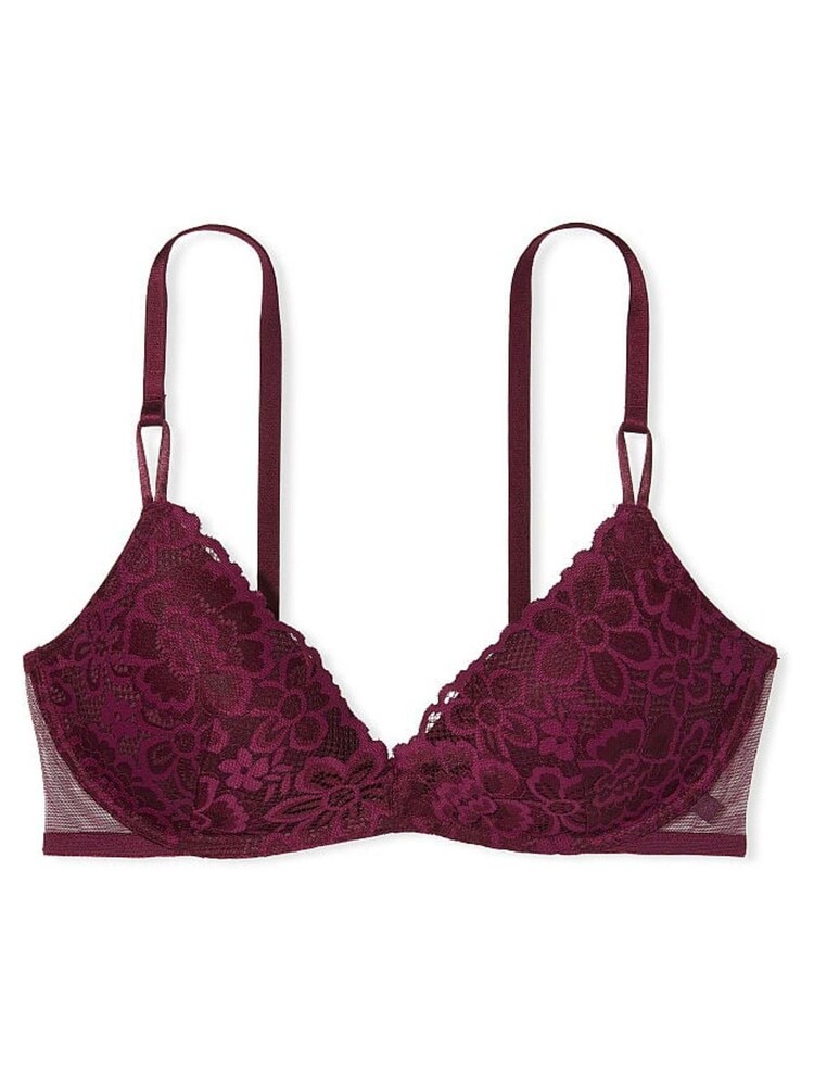 Victoria's Secret Kir Red Lace Non Wired Push Up Bra - Image 3 of 3