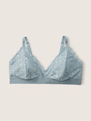 Victoria's Secret PINK Chalk Blue Dots Fuller Cup Lace Unlined Triangle Bralette - Image 4 of 4
