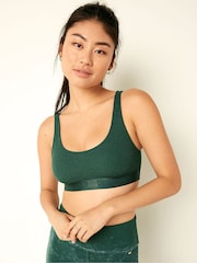Victoria's Secret PINK Satin Green Loungin' Cotton Scoop Bralette - Image 1 of 4