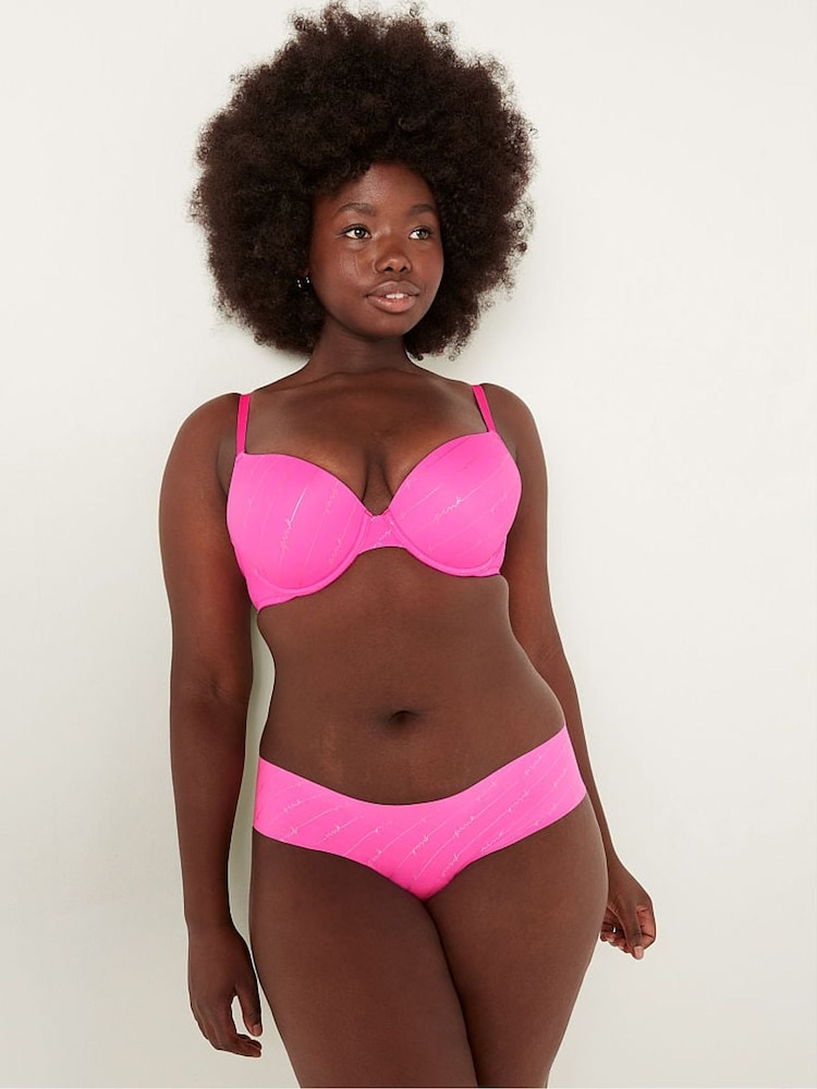 Victoria's Secret PINK Atomic Pink Script Smooth Push Up Bra - Image 1 of 5
