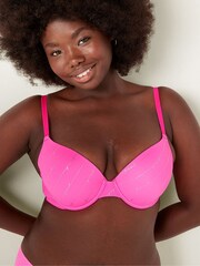 Victoria's Secret PINK Atomic Pink Script Smooth Push Up Bra - Image 3 of 5