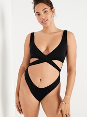 Victoria's Secret PINK Pure Black Body Wrap Swimsuit - Image 1 of 4