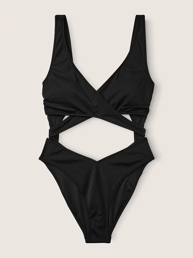 Victoria's Secret PINK Pure Black Body Wrap Swimsuit - Image 4 of 4