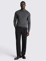 MOSS Grey Merino-Blend Mock-Neck Jumper - Image 2 of 3