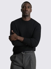 Melns - MOSS Merino Wool Crew Neck Jumper - Attēls 1 no 4