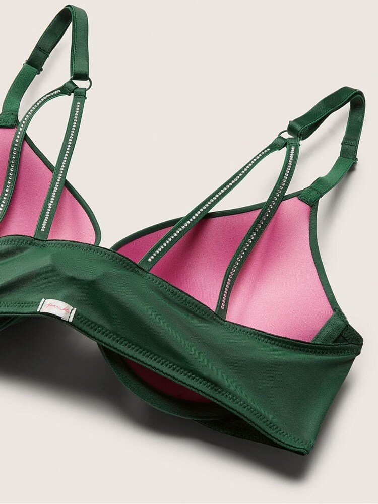 Victoria's Secret PINK Satin Green Smooth Strappy Shine Strap Back Bra - Image 4 of 4