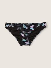 Victoria's Secret PINK Dark Charcoal Grey Butterfly Ruched Front Bikini Bottoms - Image 1 of 1