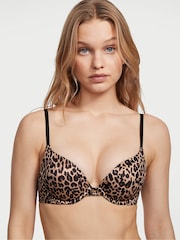 Victoria's Secret Sexy Leopard Print Smooth Plunge Push Up Bra - Image 1 of 4