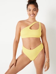 Victoria's Secret PINK Yellow Crinkle One Shoulder Bikini Top - Image 3 of 5
