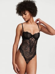 Victoria's Secret Black Lace Up Bodysuit - Image 1 of 3