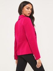 Lipsy Hot Pink Military Tailored Button Blazer - Image 1 of 4
