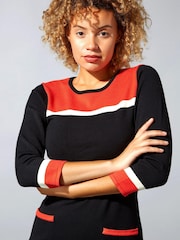 Roman Orange Originals Colour Block Knitted Dress - Image 4 of 4