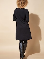 Roman Black A Line Pocket Detail Swing Dress - Image 3 of 4