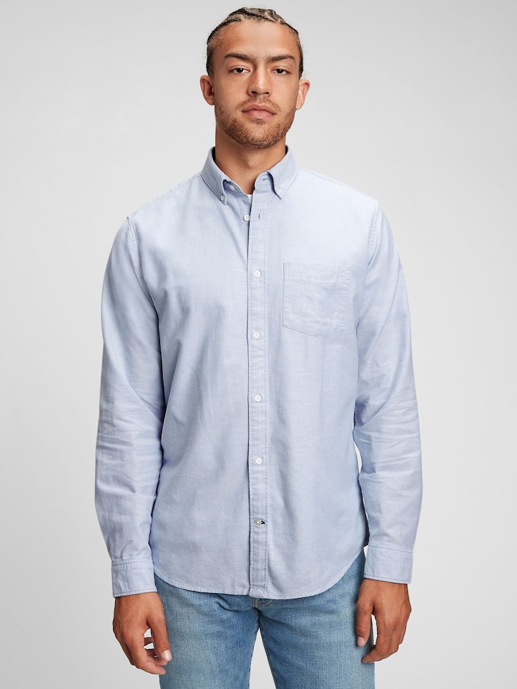 Gap Light Blue Regular Fit Long Sleeve Oxford Shirt - Image 1 of 5