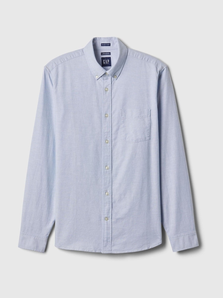 Gap Light Blue Regular Fit Long Sleeve Oxford Shirt - Image 5 of 5