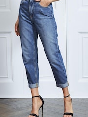 Sosandar Blue Denim Girlfriend Jeans - Image 3 of 6