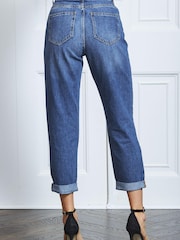 Sosandar Blue Denim Girlfriend Jeans - Image 4 of 6