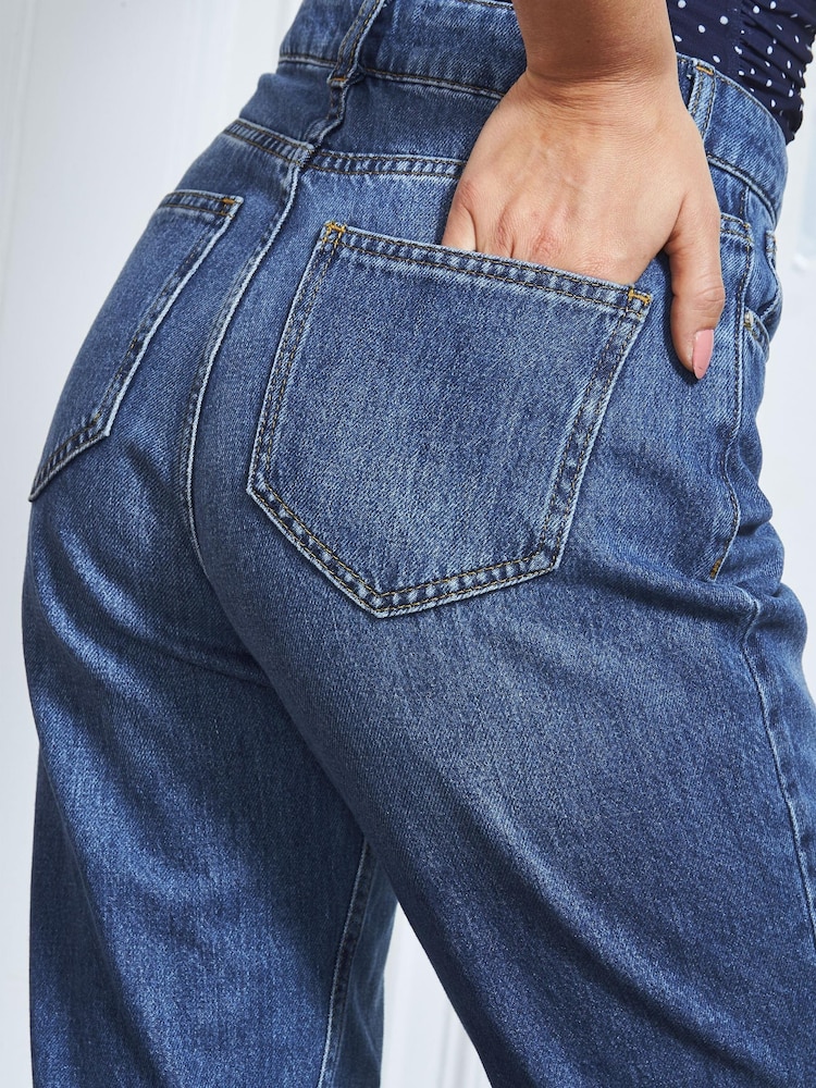 Sosandar Blue Denim Girlfriend Jeans - Image 6 of 6