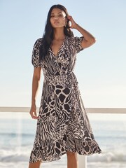 Lipsy Multi Ruffle Wrap Dress - Image 1 of 4