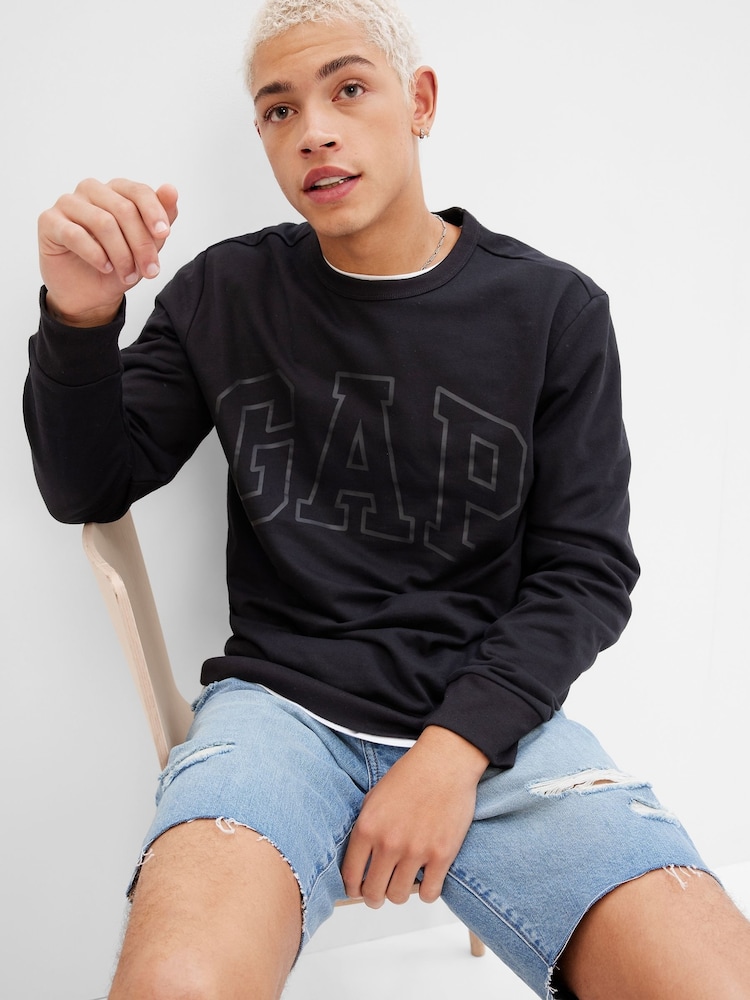 Gap Black Logo Crew Neck Sweatshirt - Image 1 of 4