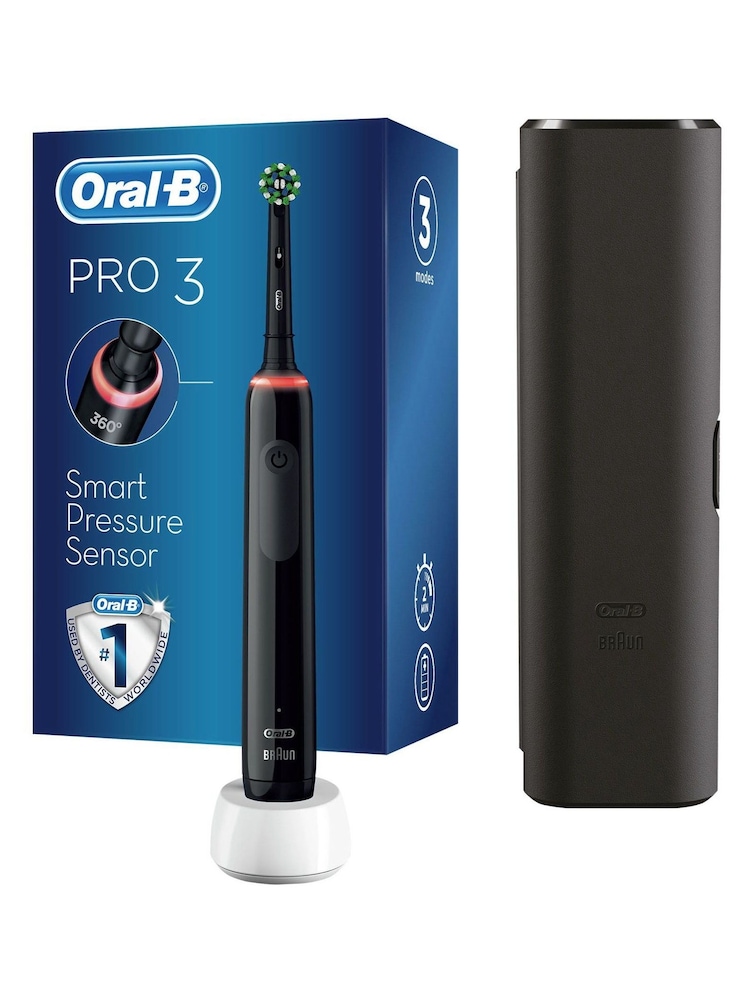 Oral-B Pro 3 3500 Cross Action Black +Travel Case - Image 1 of 5